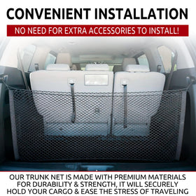 Trunknets Inc installed in Honda Odyssey trunk demonstrating organized cargo