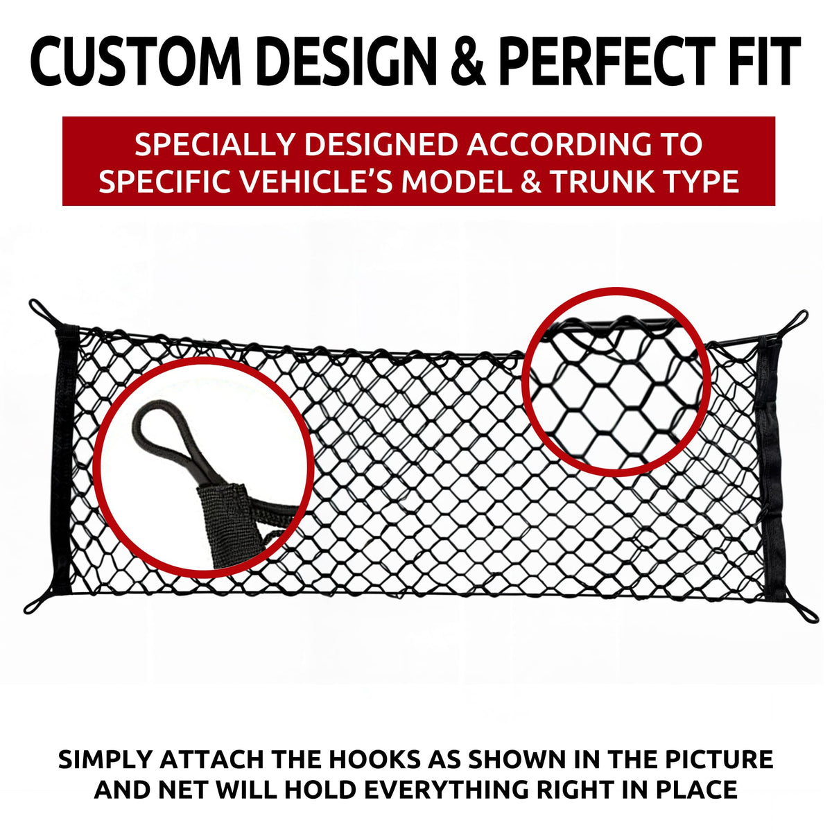 Trunknets Inc net holding grocery bags to prevent sliding during driving