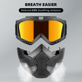 TRUSTERTHEE side profile with flip face shield for wind protection and easy use
