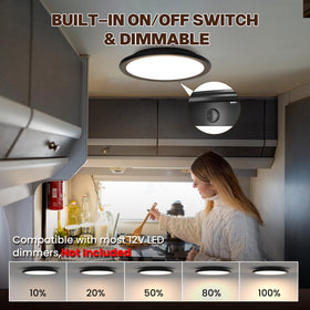 TrustWheel built-in switch close-up for easy on/off control and convenient access