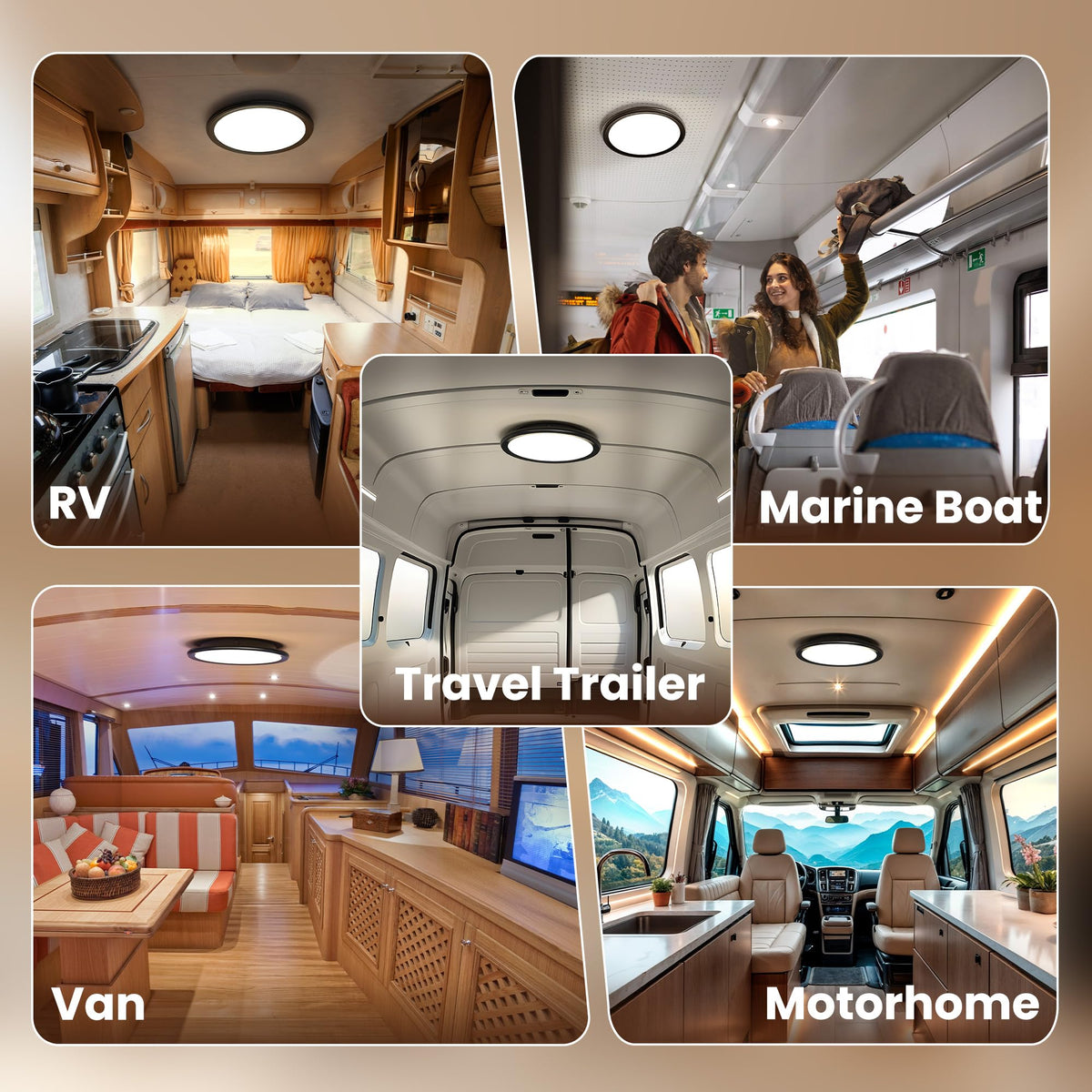 TrustWheel size comparison beside hand to show scale for fitting ceilings
