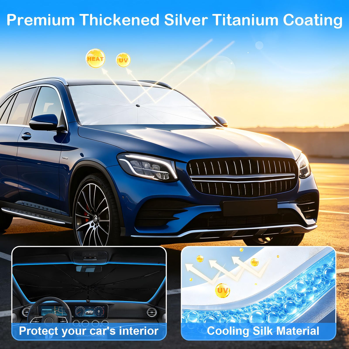TryLook installed on a sedan demonstrating full windshield coverage