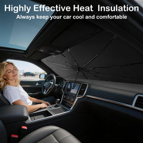 TryLook parked car with sunshade showing cooler cabin comfort