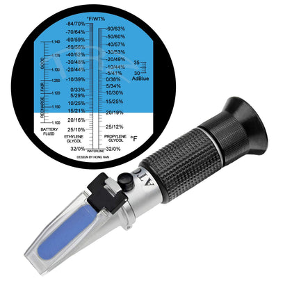 TRZ refractometer front view showing housing and cover for easy transport