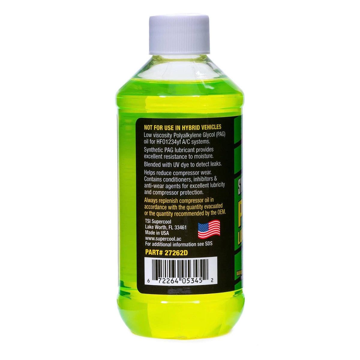 TSI Supercool close-up of bottle and oil texture highlighting quality lubricant