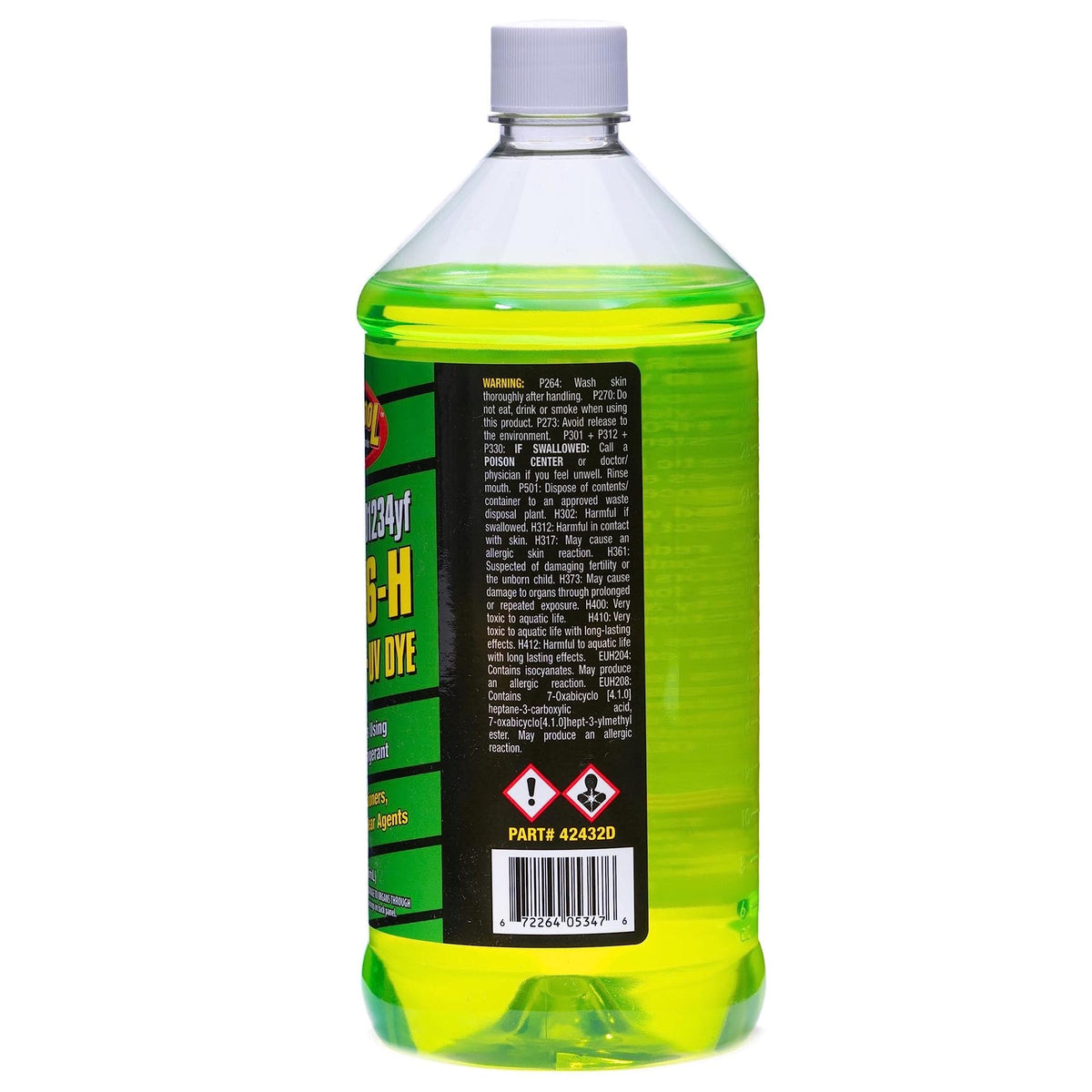 TSI Supercool label closeup highlighting PAG 46 viscosity and UV dye, assures correct specification benefit