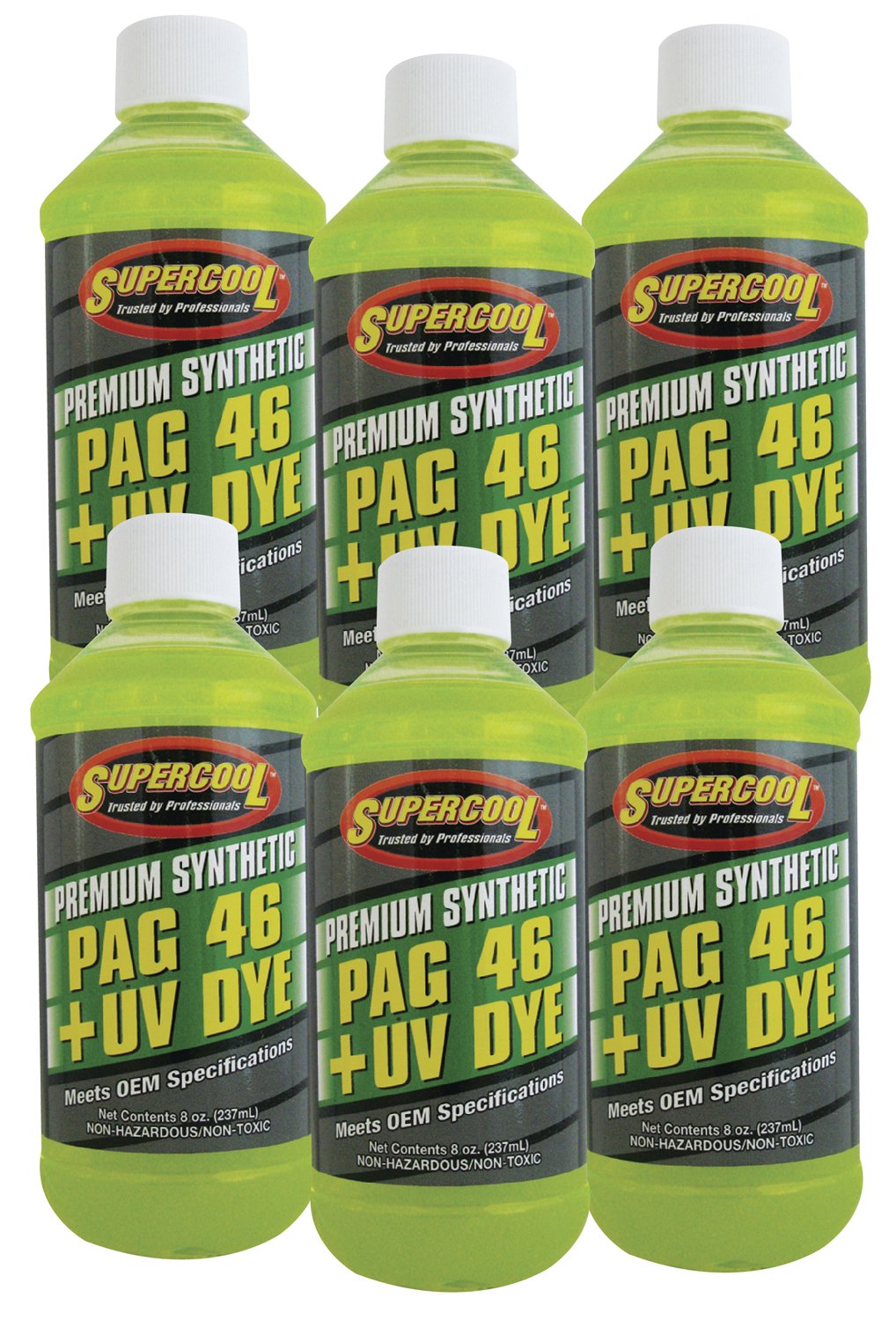 TSI Supercool front label on 8oz bottle showing product name and UV dye benefit