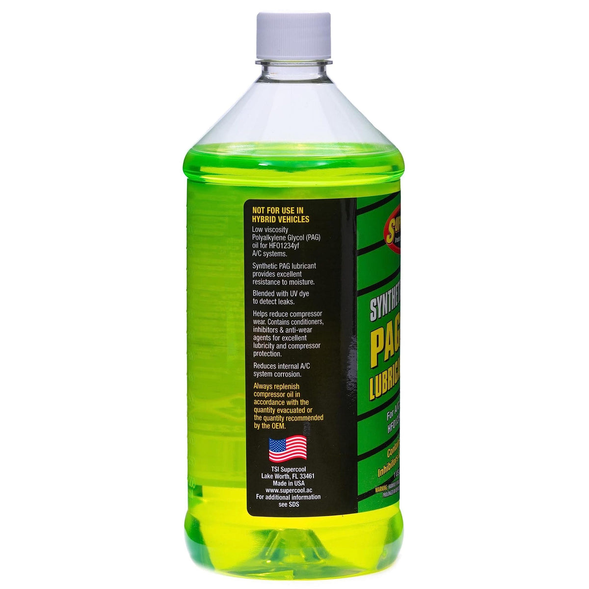 TSI Supercool bottle in use during UV inspection on A/C system, speeds leak detection and repair