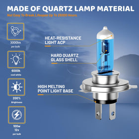 TSIANHUZY close-up of tungsten filament and reinforced quartz glass for long life