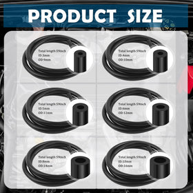 TSIEBRV hoses displayed by size demonstrating accurate diameters for proper fitment