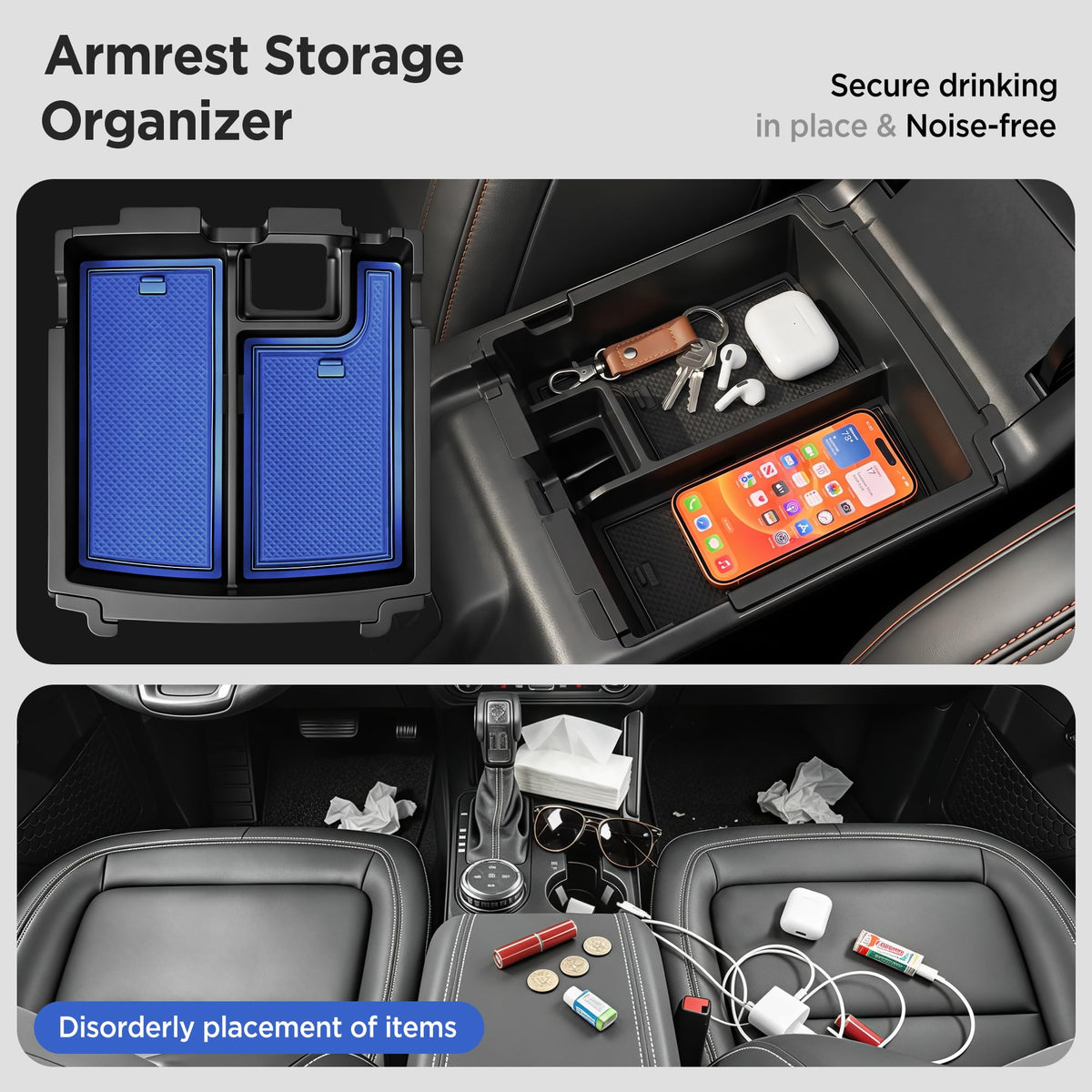 TSLDRV anti-slip PVC mats detail reducing rattles and securing items while driving