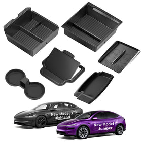 TSLDRV front view of console organizer showing tidy compartments and quick access