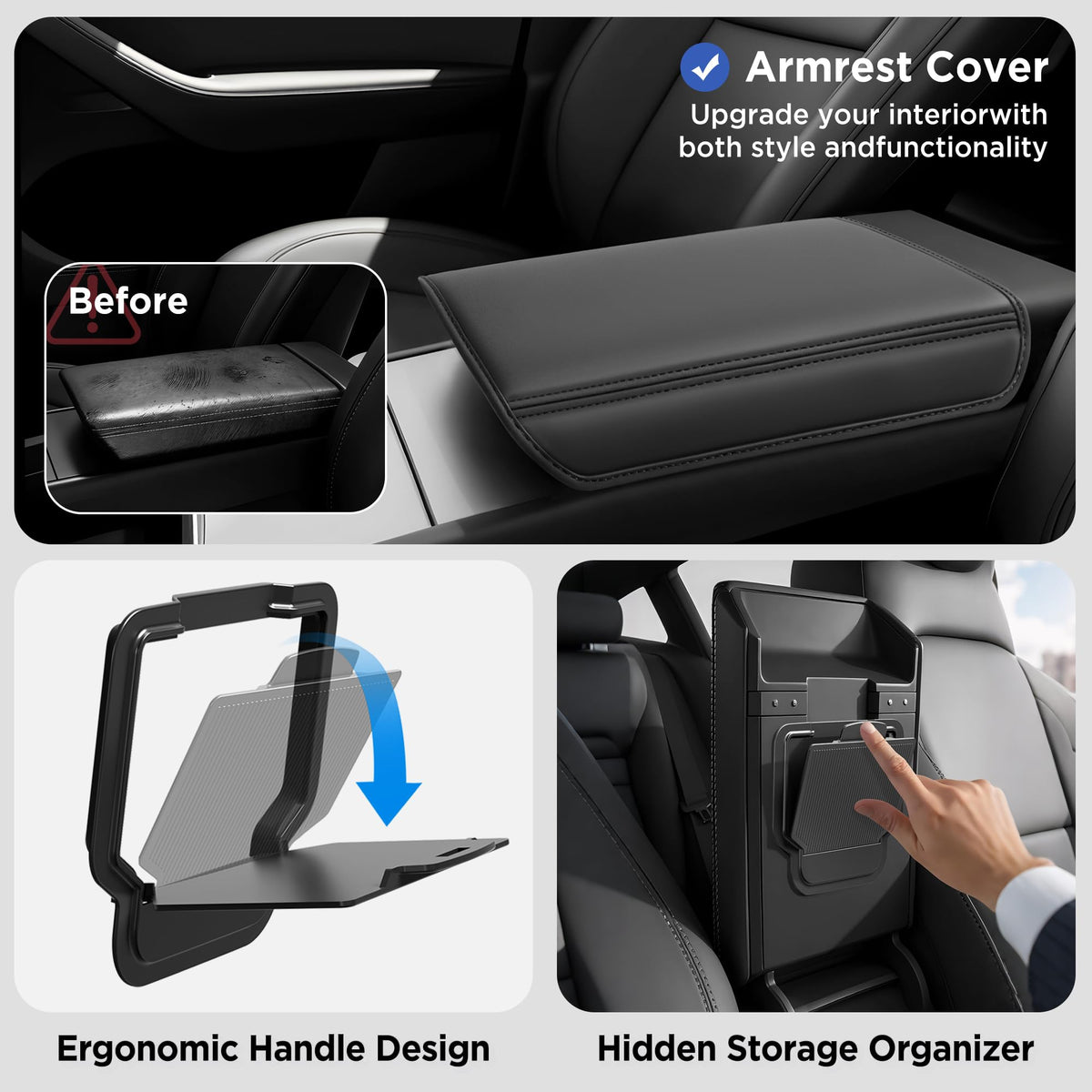 TSLDRV center console trays arranged illustrating organized storage zones
