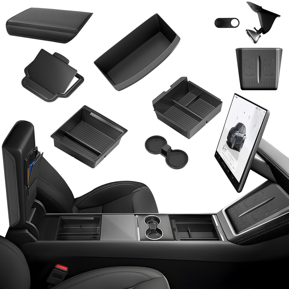TSLDRV front console installed showing tidy compartments and quick access