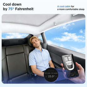 TSLDRV lifestyle shot in parking showing cooled interior and reduced glare