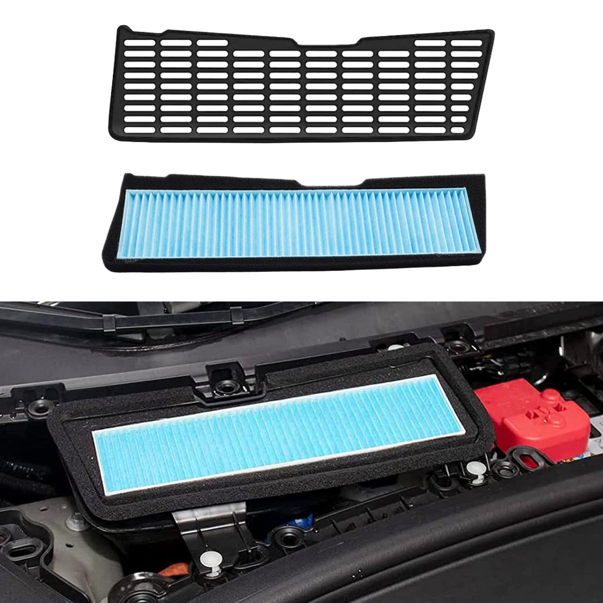 TSTESE front packaging for Model 3 HEPA kit showing included parts and benefits