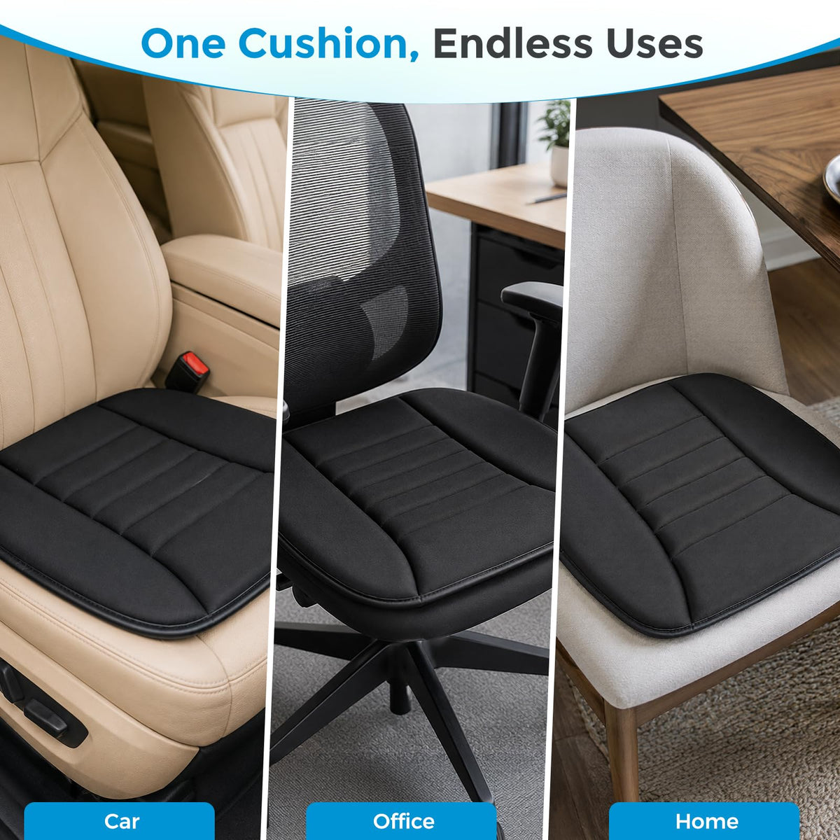Tsumbay on office chair showing ergonomic support for long workdays
