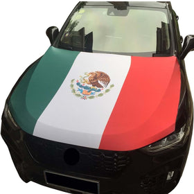 TSY TOOL front view of Mexico hood cover showing bold flag design and protection