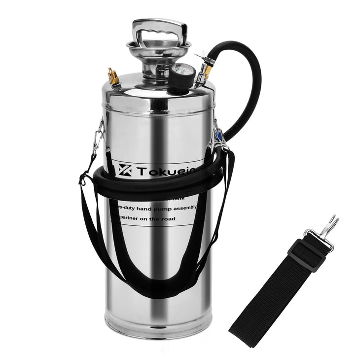 TT Tokuein front view of priming pump showing durable construction and portability