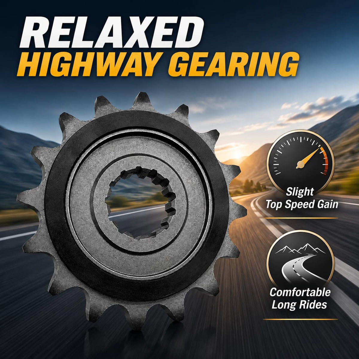 TT719 installed on CFMOTO illustrating direct-fit upgrade and lower RPM benefit