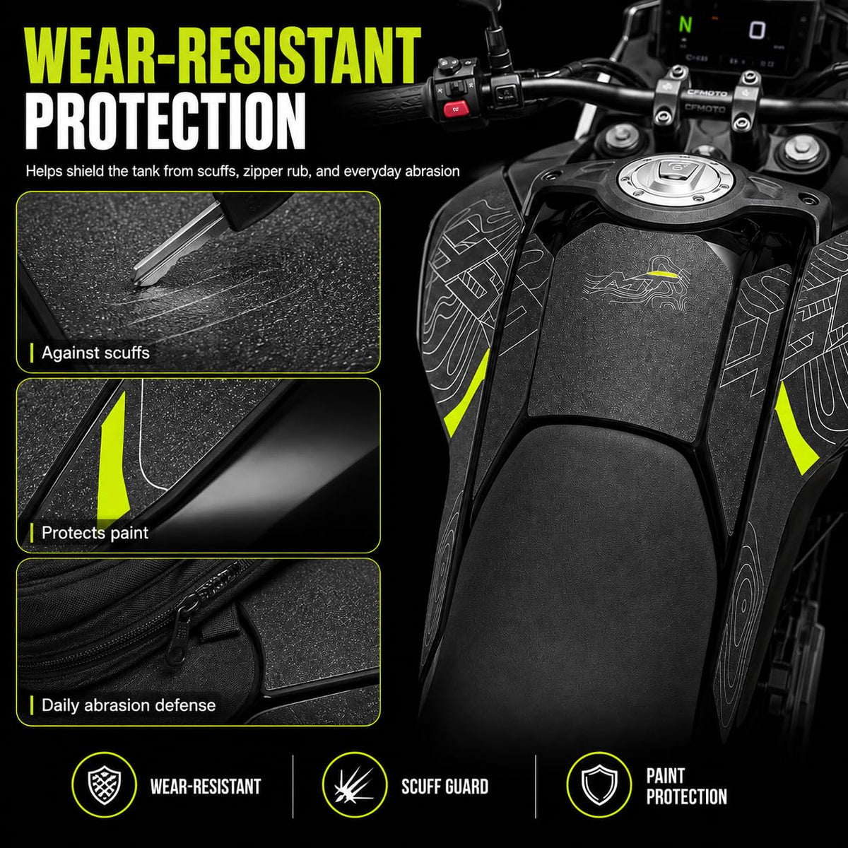 TT719 installed on CFMOTO Ibex 450 left side protecting paint finish