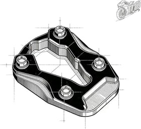 TT719 pad under bike on soft ground showing reduced sinking and stability