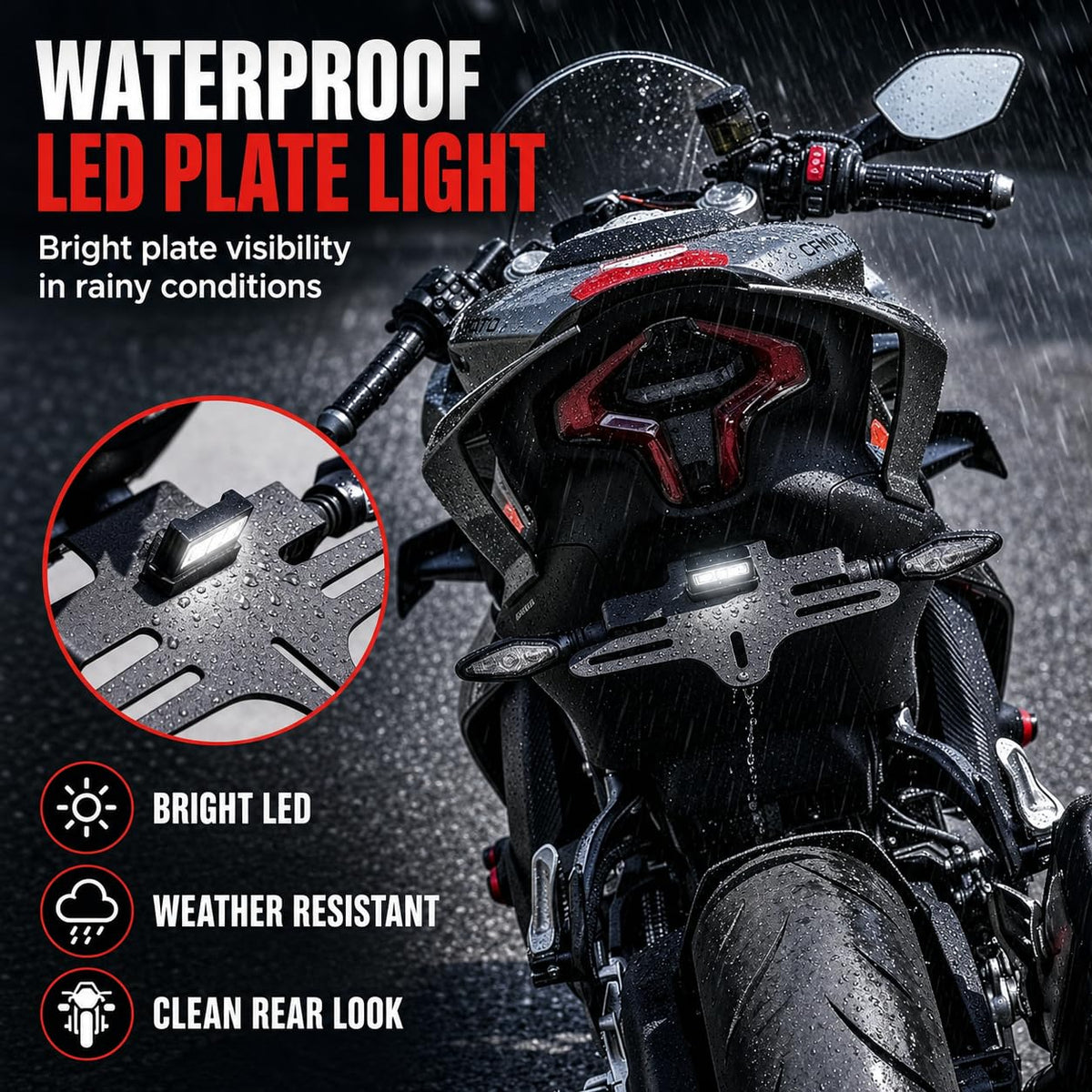 TT719 pre-drilled turn signal mounts shown for easy clean installation