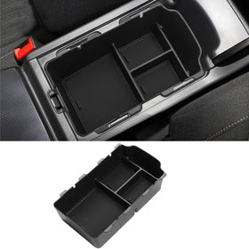 TTCR-II front view of console organizer showing neat compartments and improved storage