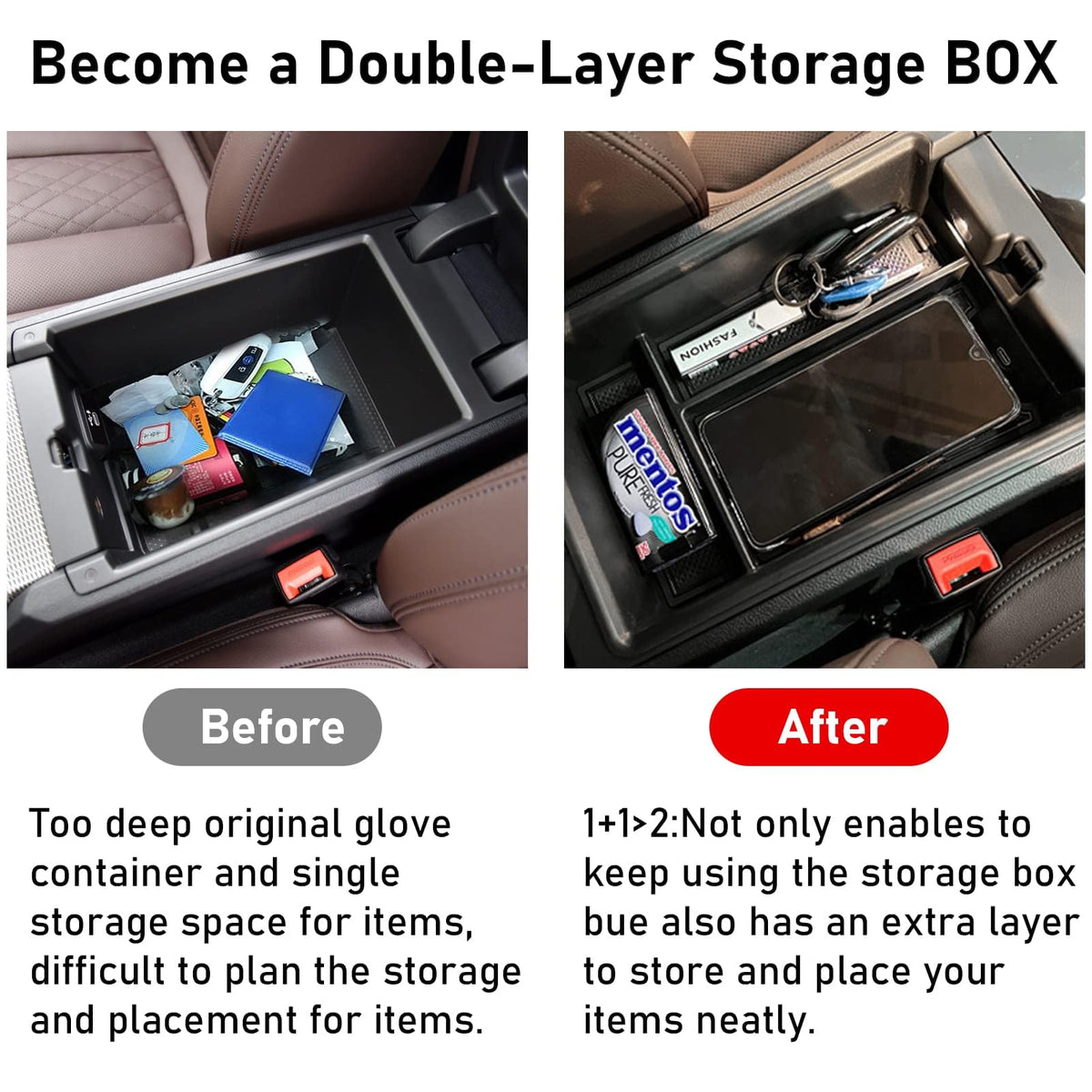 TTCR-II installed in BMW console demonstrating tidy storage and OEM fit