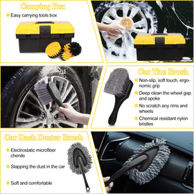 TTRCB drill brush attachments close-up, speeding wheel and carpet cleaning with power