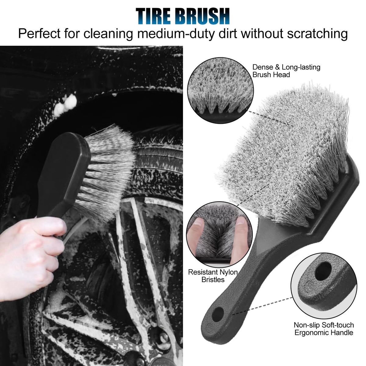 TTRCB flexible handle bent to reach rim barrels for easier access