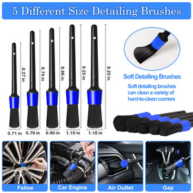 TTRCB hand detailing brushes displayed for vents, seams and interior trim care