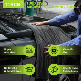 TTRCB large 36x24 drying towel flat spread demonstrating full coverage benefit