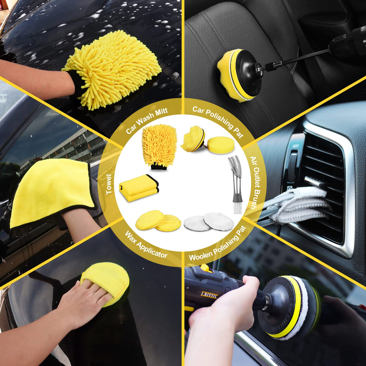 TTRCB detailing kit in use on car wheel, efficient removal of brake dust and grime