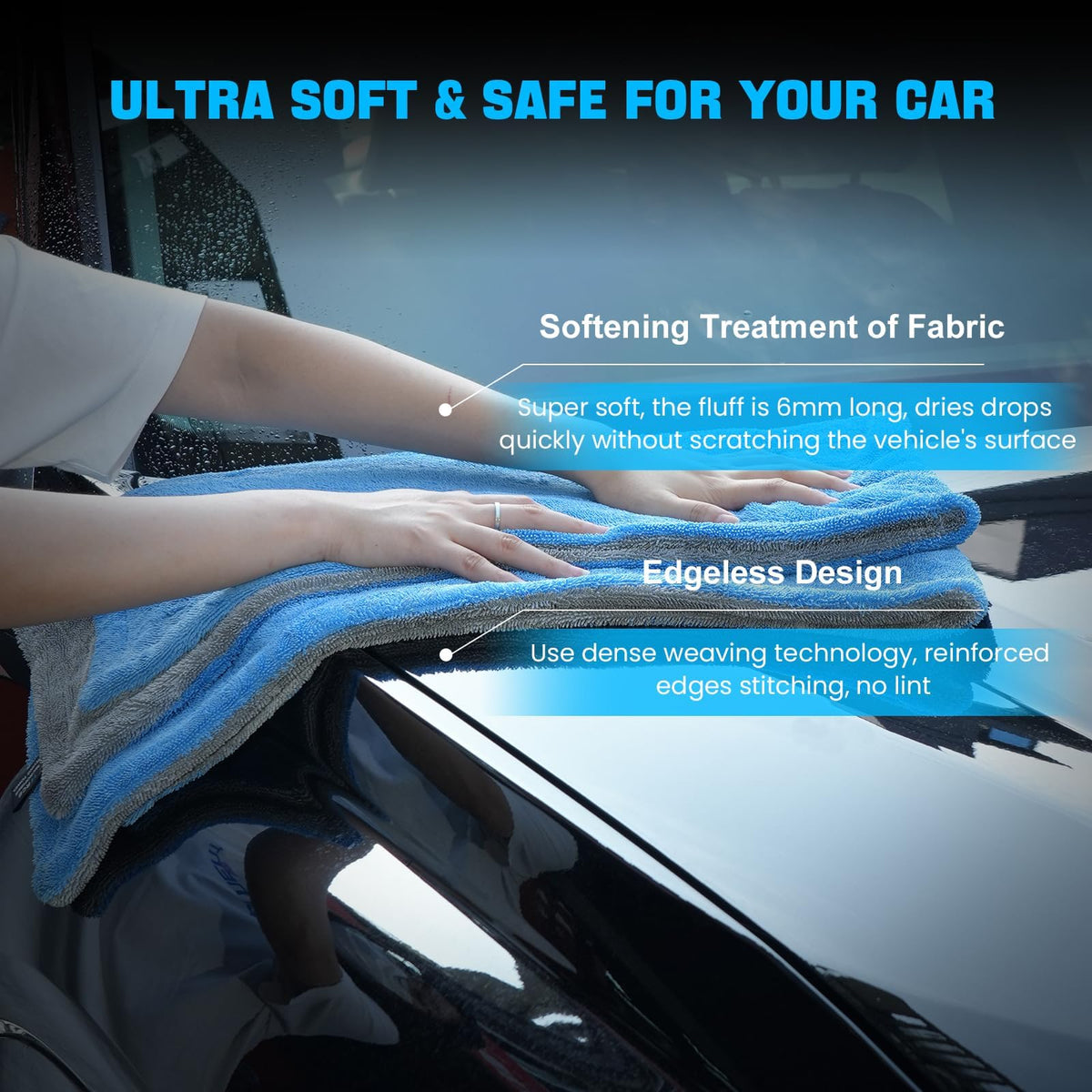 TTRCB towels in garage setting for car detailing and efficient drying