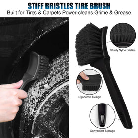 TTRCB tire scrubber in action removing brown buildup and mud
