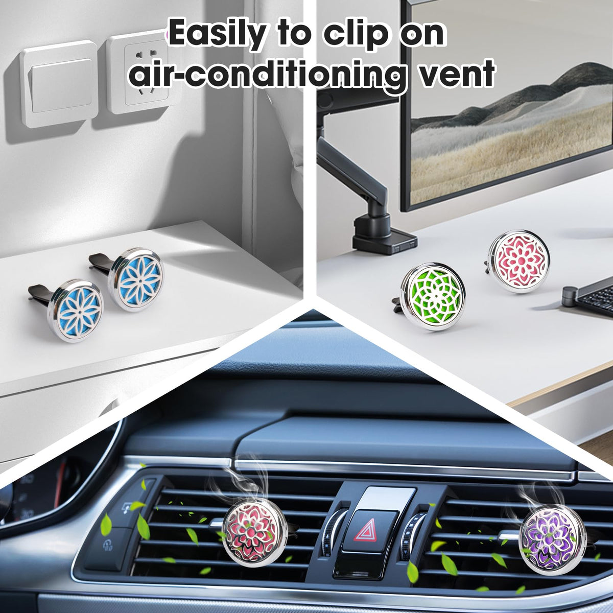 ttstar lifestyle view on dashboard with clip installed, conveys pleasant drive