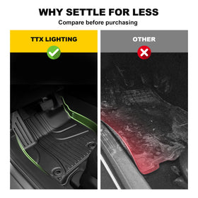 TTX LIGHTING retention buckle close-up securing mat to OEM anchor
