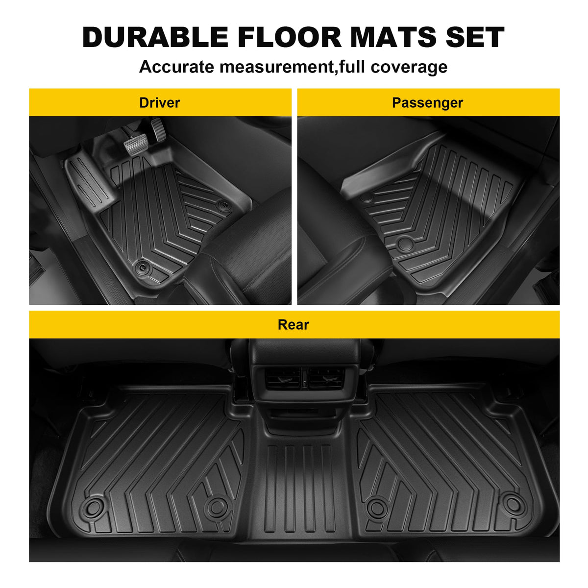TTX LIGHTING rear seat mats positioned for complete backseat floor protection