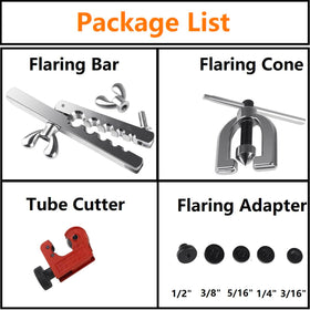 TUBPRO tubing and tool beside ruler showing scale and fit for common tube sizes