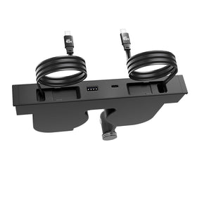 TUDEAO front console hub showing clean flush fit and tidy storage benefit