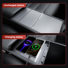 TUDEAO installed in Model 3 Highland console showing OEM-style finish
