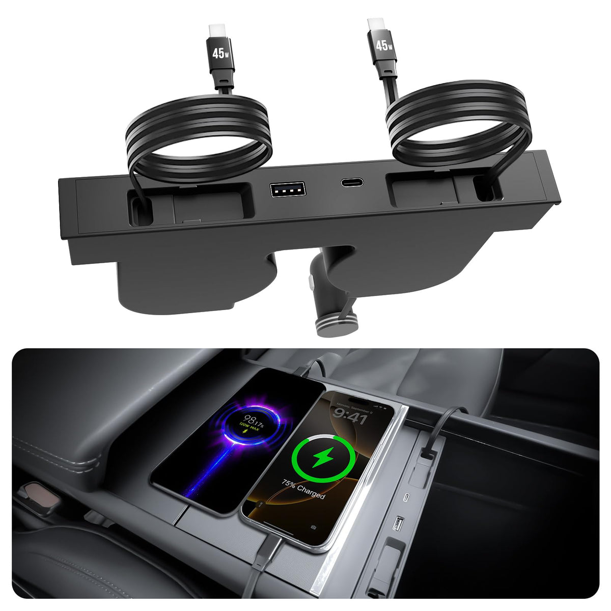 TUDEAO retractable cable close-up highlighting clutter-free convenience