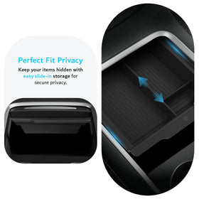 TUDIA tray next to phone and keys showing scale and quick-access benefit