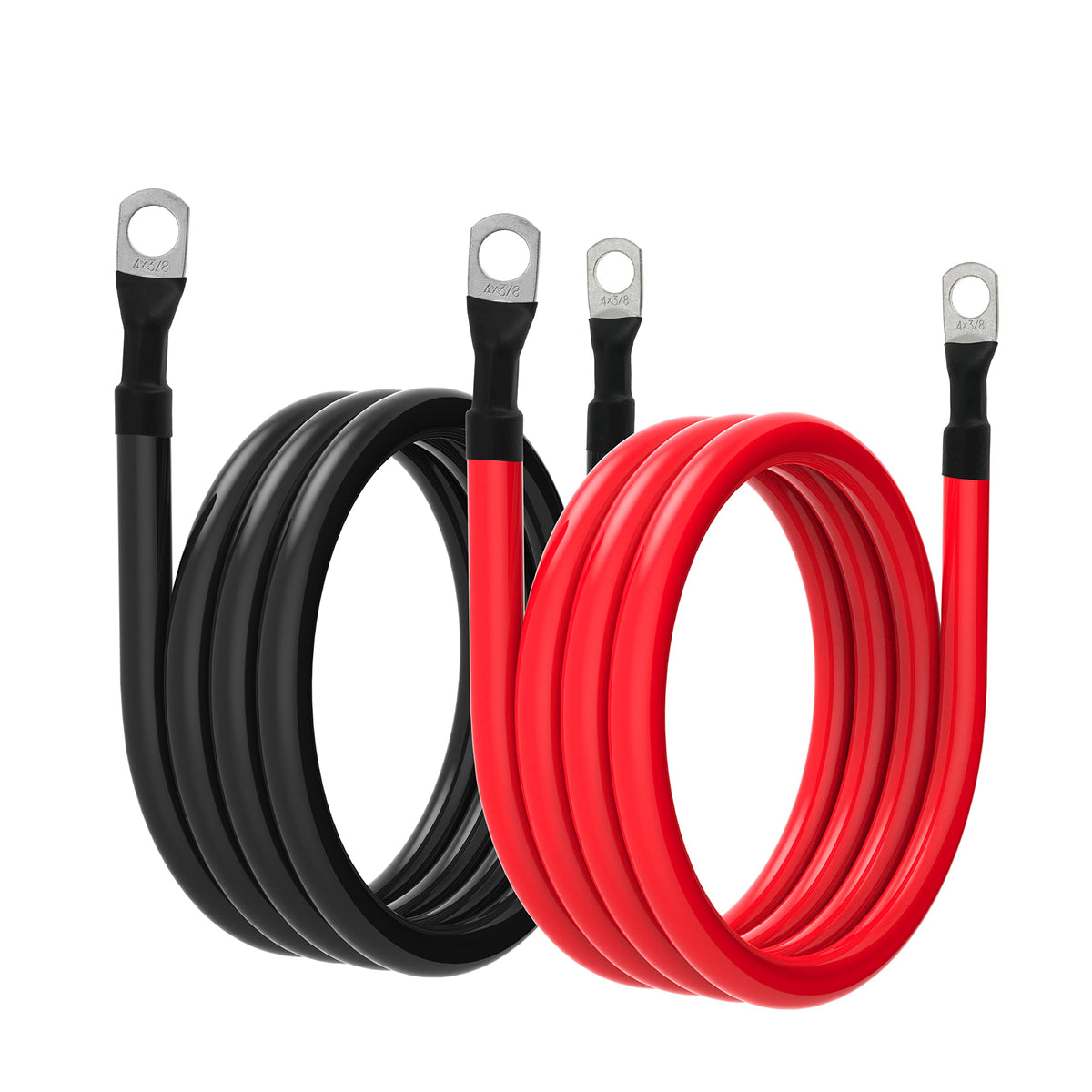 TUELETFU front view of packaged red and black 4 AWG cables showing full set benefit