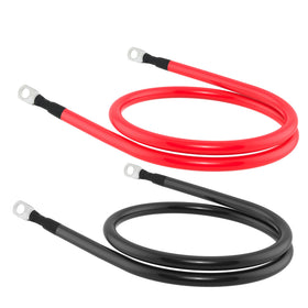 TUELETFU cable beside ruler showing 3-foot length, compact high-current lead