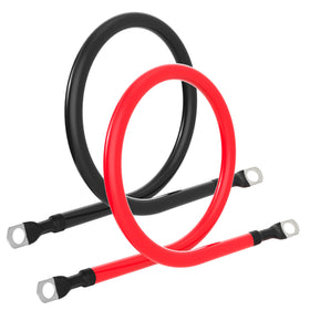 TUELETFU cables installed on marine battery showing rugged fit for boat electrical systems