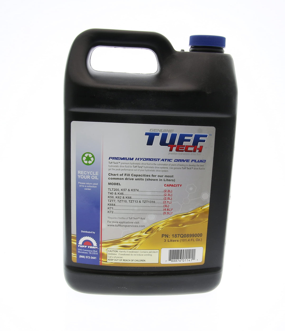 Tuff Torq pouring into transmission demonstrating clean transfer and proper maintenance