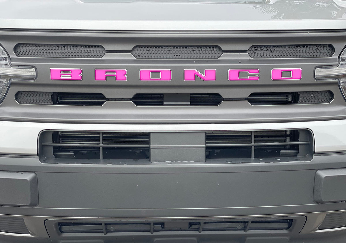 TufSkinz grille overlay on Bronco Sport showing bold front styling