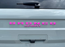 TufSkinz on Bronco Sport liftgate front view showing clean OEM-style look